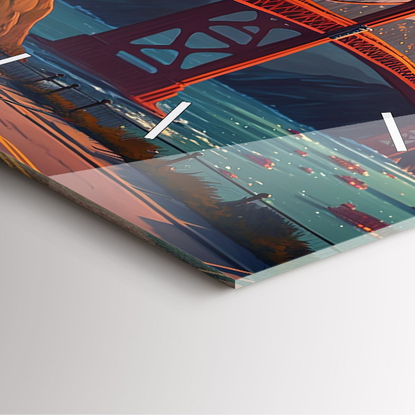 Szögletes fali üvegóra San Francisco híd