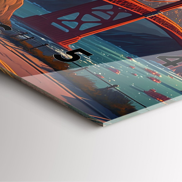 Szögletes fali üvegóra San Francisco híd