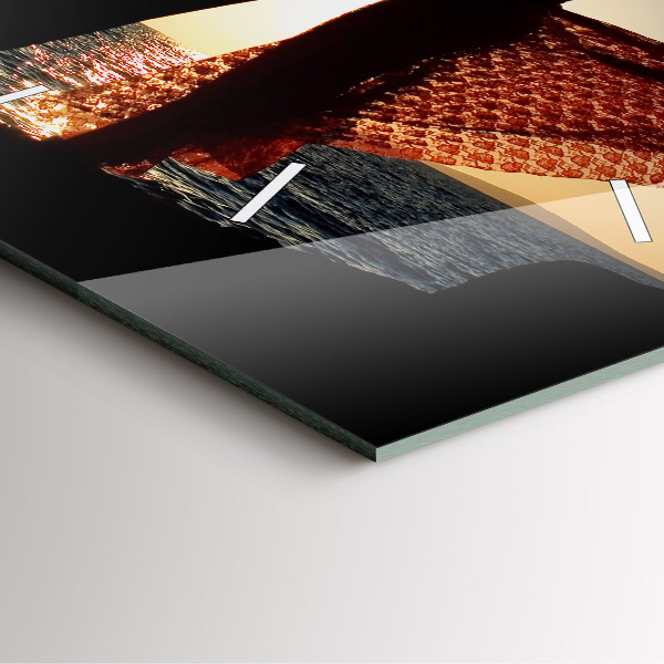 Szögletes fali üvegóra Spanyol tánc a tengeren