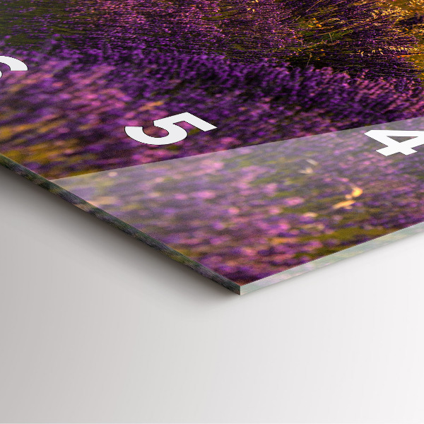 Szögletes fali üvegóra Levendula rét Franciaország