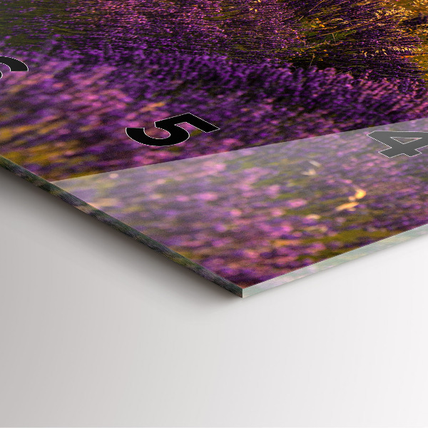 Szögletes fali üvegóra Levendula rét Franciaország