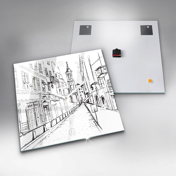 Szögletes fali üvegóra Provence város rajza