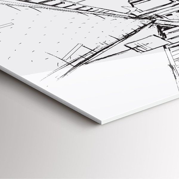 Szögletes fali üvegóra Provence város rajza