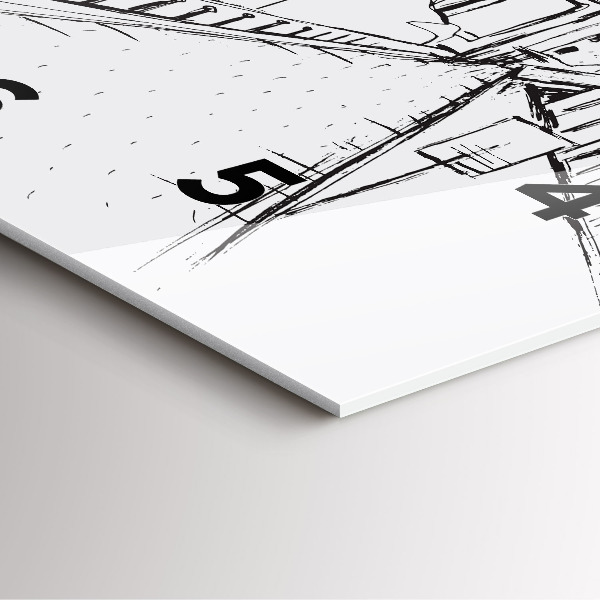 Szögletes fali üvegóra Provence város rajza