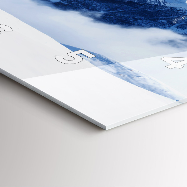 Szögletes fali üvegóra Hegyi panoráma