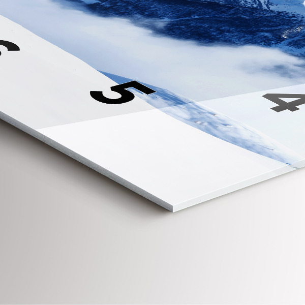 Szögletes fali üvegóra Hegyi panoráma