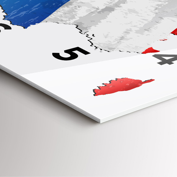 Szögletes fali üvegóra Franciaország zászlaja