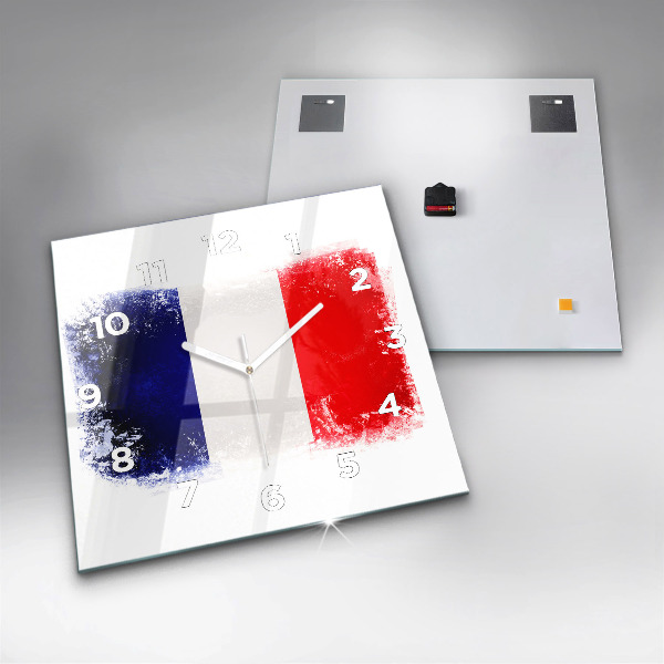 Szögletes fali üvegóra Franciaország zászlaja