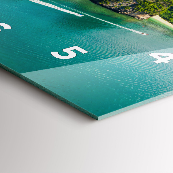 Szögletes fali üvegóra Egy sziget Thaiföldön