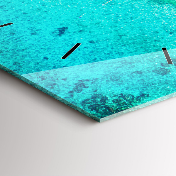 Szögletes fali üvegóra Trópusi strand Koh Tao