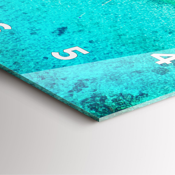 Szögletes fali üvegóra Trópusi strand Koh Tao