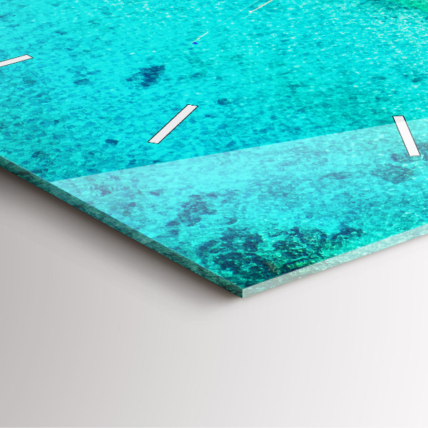 Szögletes fali üvegóra Trópusi strand Koh Tao