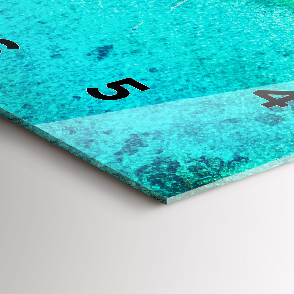 Szögletes fali üvegóra Trópusi strand Koh Tao