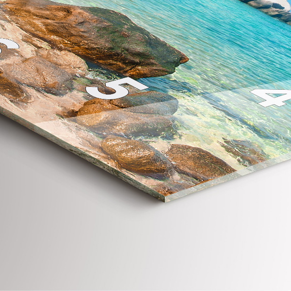 Szögletes fali üvegóra Gyönyörű tengerpart Thaiföldön