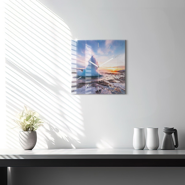 Szögletes fali üvegóra Gejzír Izland szigetén