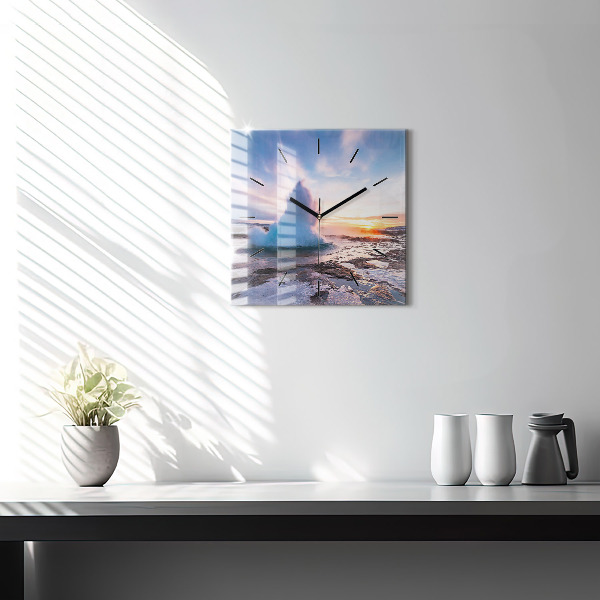 Szögletes fali üvegóra Gejzír Izland szigetén