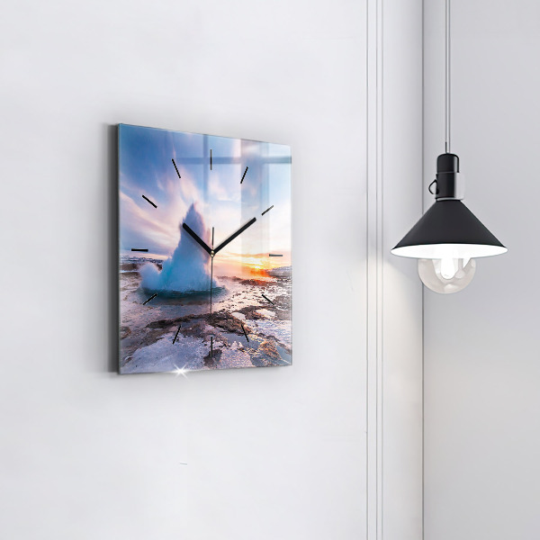 Szögletes fali üvegóra Gejzír Izland szigetén