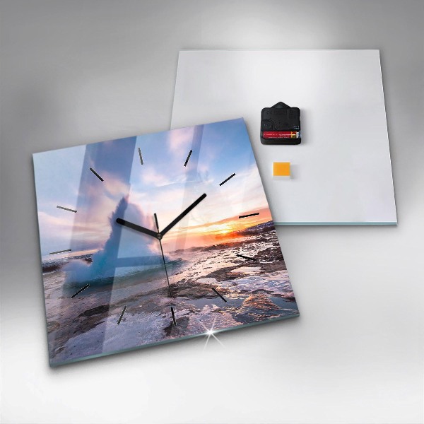 Szögletes fali üvegóra Gejzír Izland szigetén