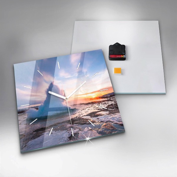 Szögletes fali üvegóra Gejzír Izland szigetén