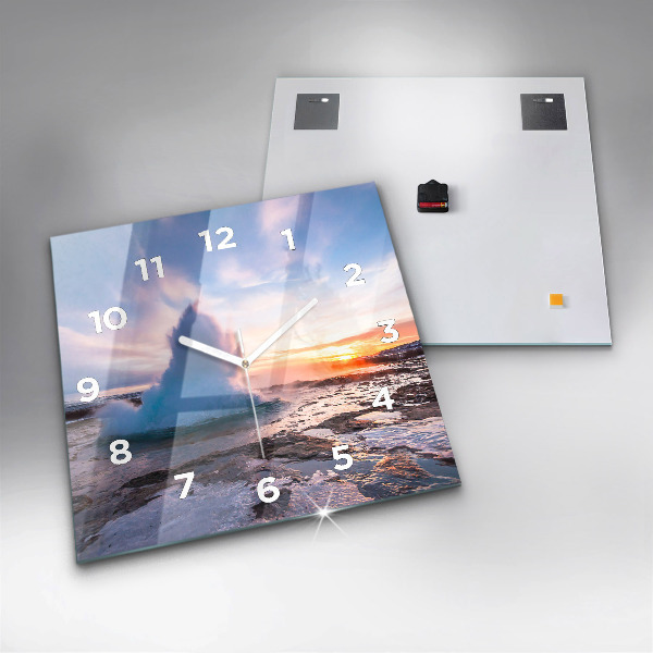 Szögletes fali üvegóra Gejzír Izland szigetén