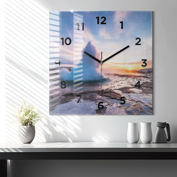 Szögletes fali üvegóra Gejzír Izland szigetén