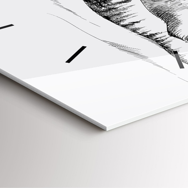 Szögletes fali üvegóra Rajzolt hegyek