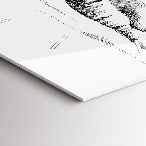 Szögletes fali üvegóra Rajzolt hegyek