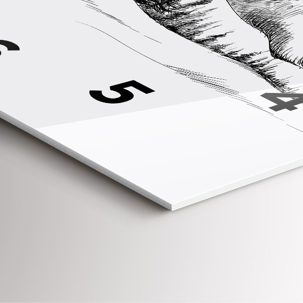 Szögletes fali üvegóra Rajzolt hegyek