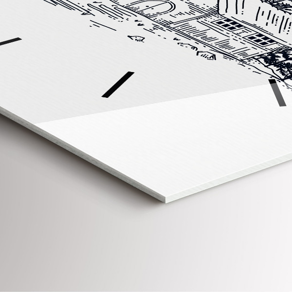 Szögletes fali üvegóra Rajzfilm város