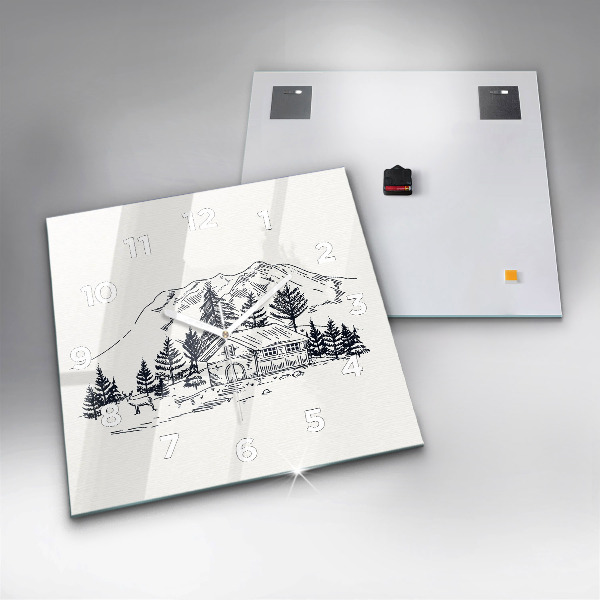 Szögletes fali üvegóra Rajzfilm város