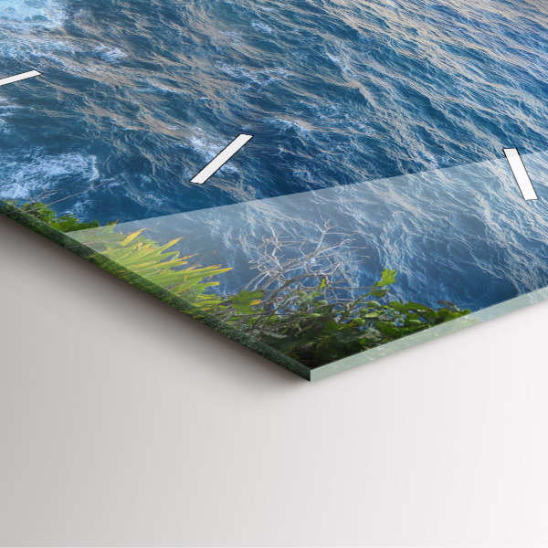 Szögletes fali üvegóra Óceán partja