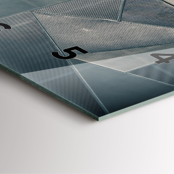 Szögletes fali üvegóra Fém absztrakt háromszögek