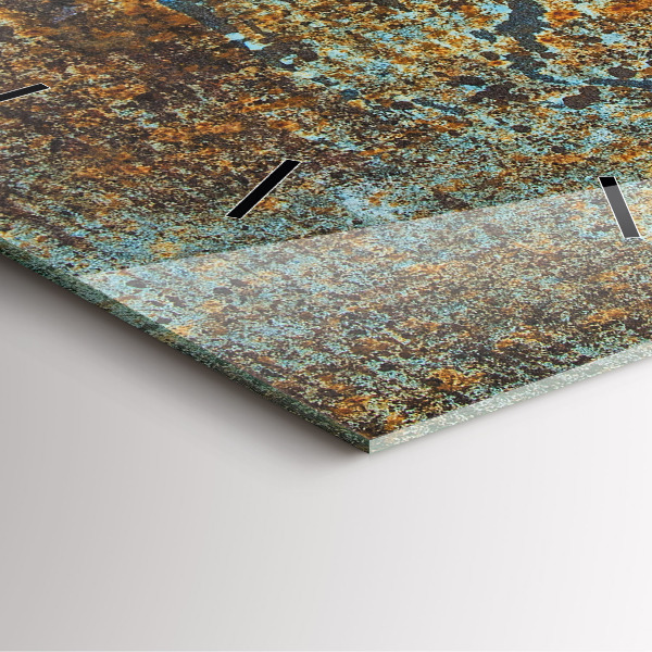 Szögletes fali üvegóra Régi fém textúra