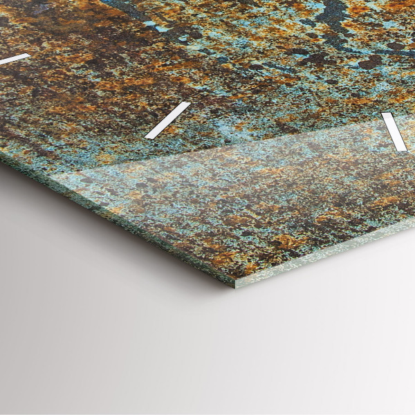 Szögletes fali üvegóra Régi fém textúra