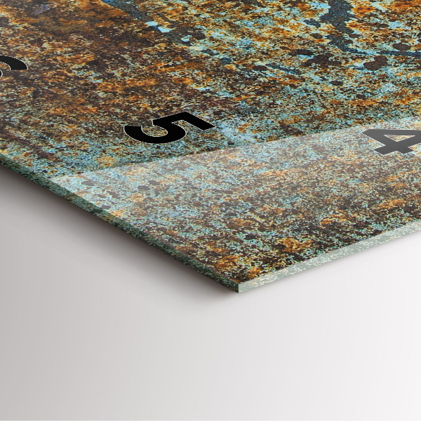 Szögletes fali üvegóra Régi fém textúra