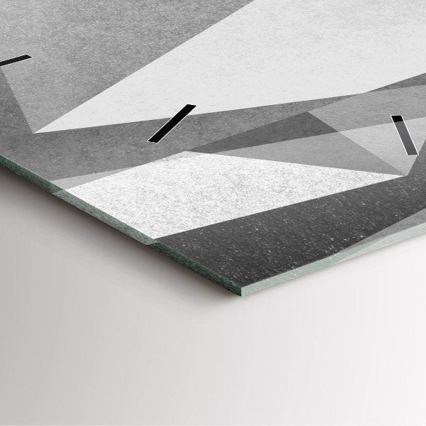 Szögletes fali üvegóra Szürke geometriai absztrakció