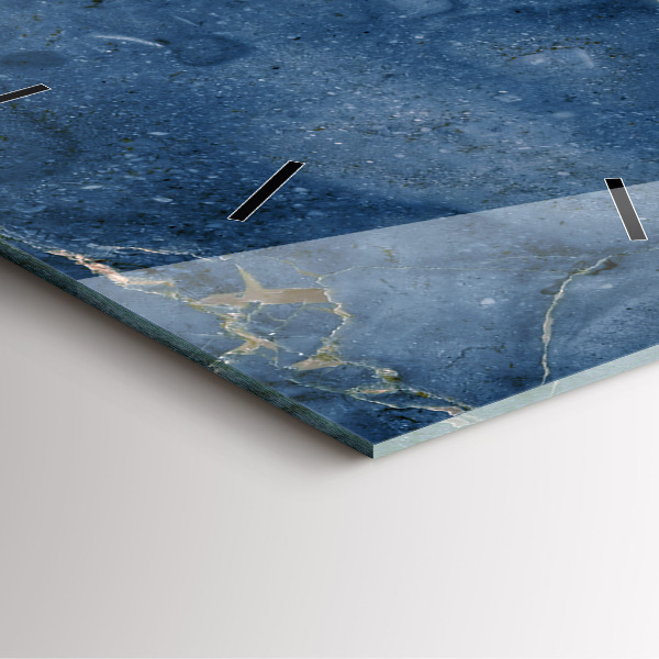 Szögletes fali üvegóra Kék márvány textúra