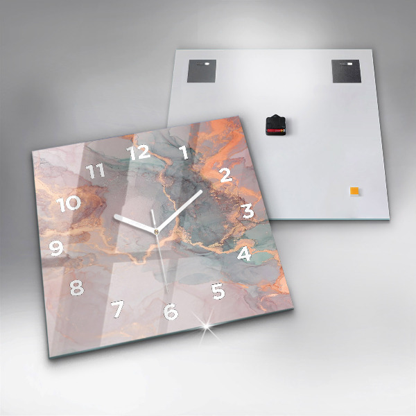 Szögletes fali üvegóra Márvány textúra