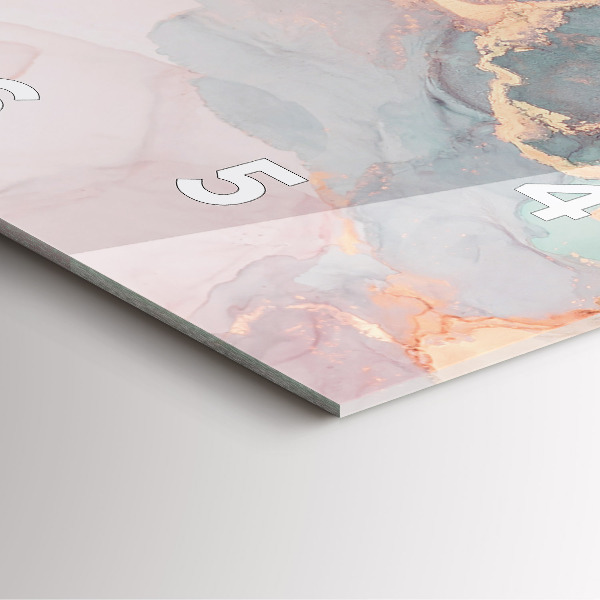 Szögletes fali üvegóra Márvány textúra