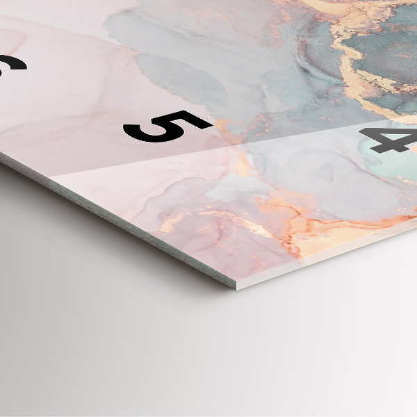 Szögletes fali üvegóra Márvány textúra