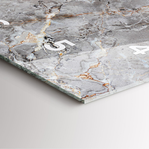 Szögletes fali üvegóra Szürke gránit márvány