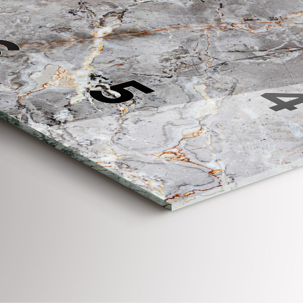 Szögletes fali üvegóra Szürke gránit márvány