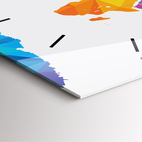 Szögletes fali üvegóra Absztrakt világtérkép