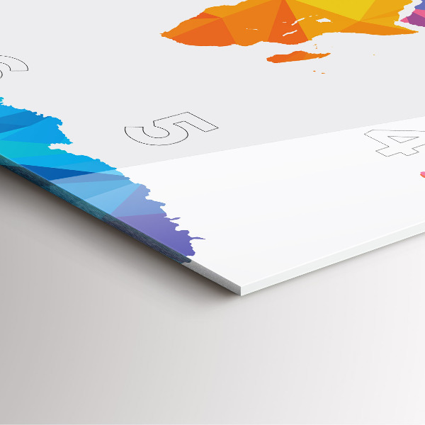 Szögletes fali üvegóra Absztrakt világtérkép