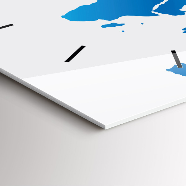 Szögletes fali üvegóra Világtérkép