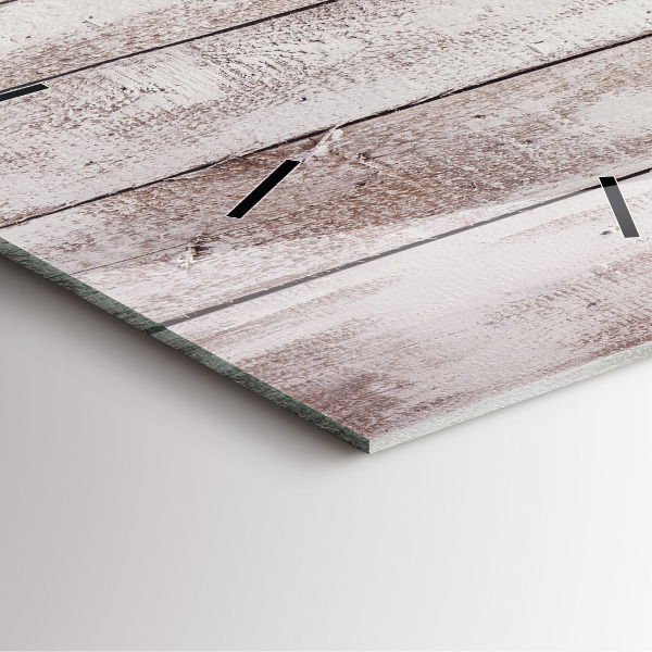 Szögletes fali üvegóra Világos fa deszkák