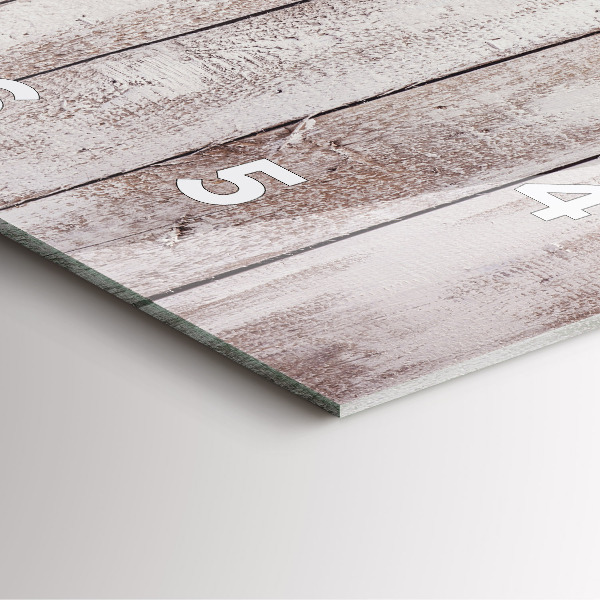 Szögletes fali üvegóra Világos fa deszkák