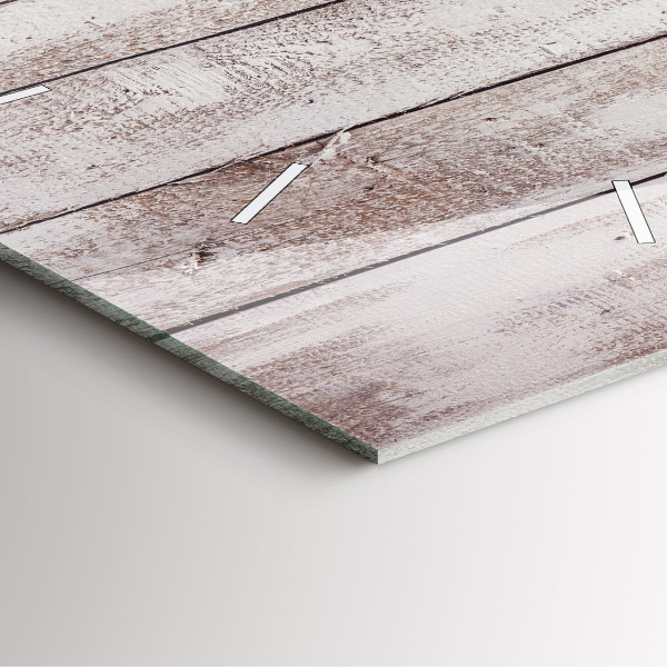 Szögletes fali üvegóra Világos fa deszkák