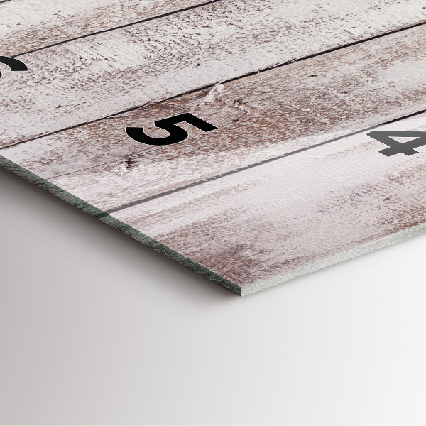 Szögletes fali üvegóra Világos fa deszkák