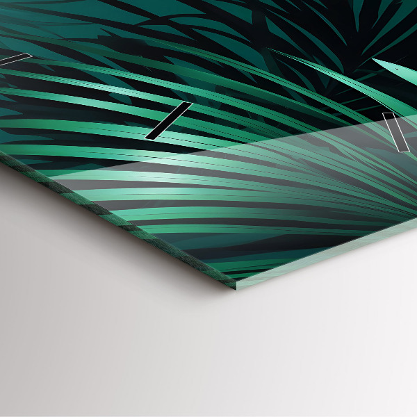 Szögletes fali üvegóra Trópusi levelek